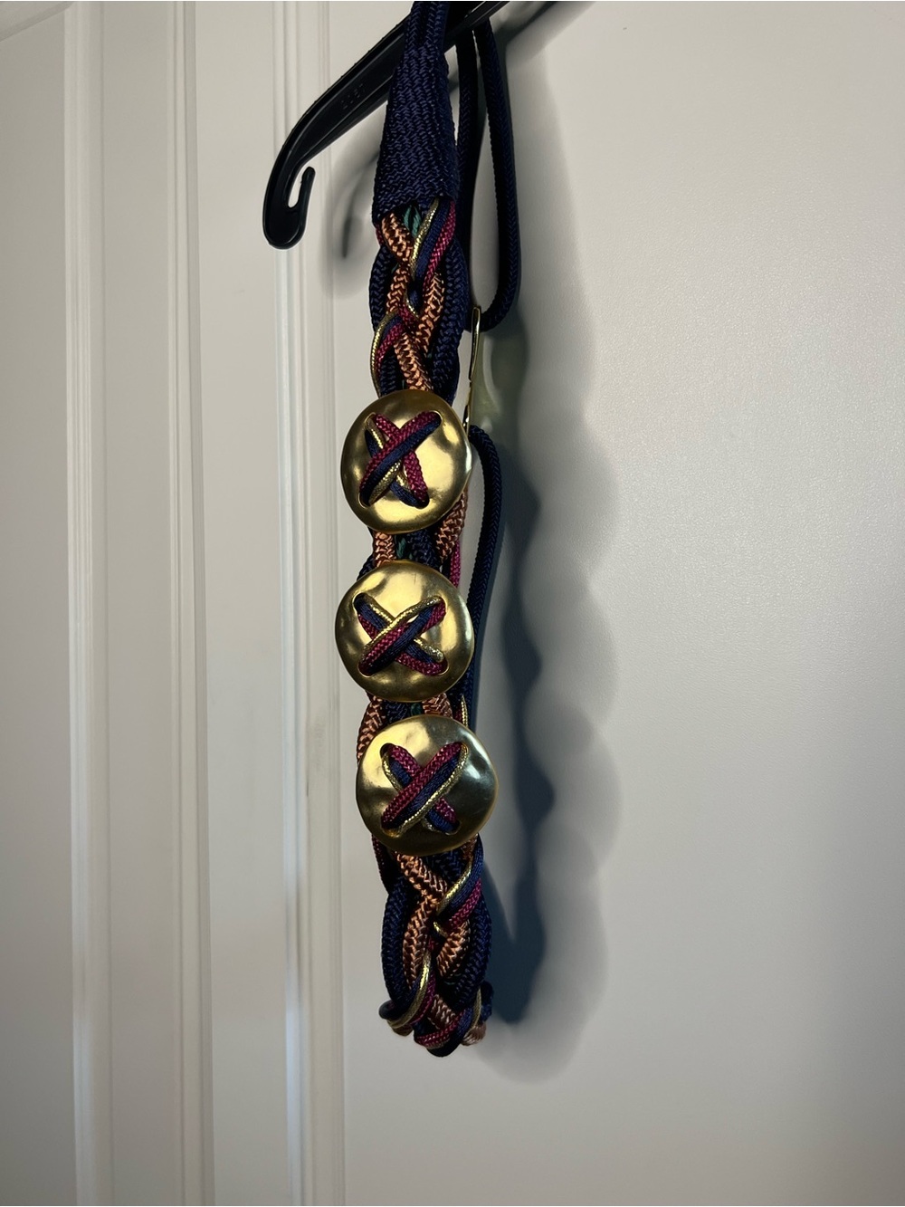Vintage Braided Rope Belt Gold Hardware - Picture 4 of 9